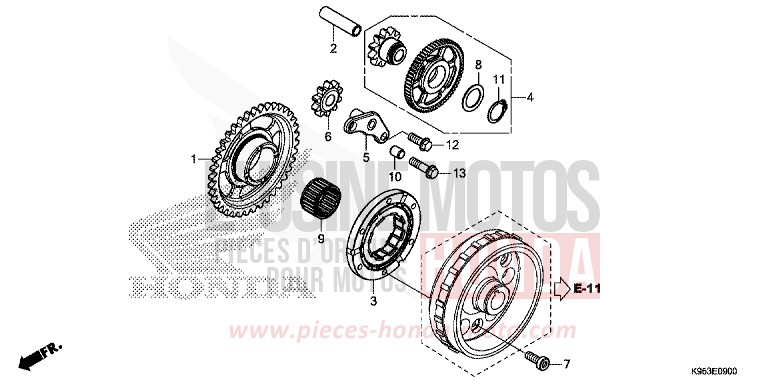 EMBRAYAGE DE DEMARRAGE de CRF250R EXTREME RED (R292) 2018