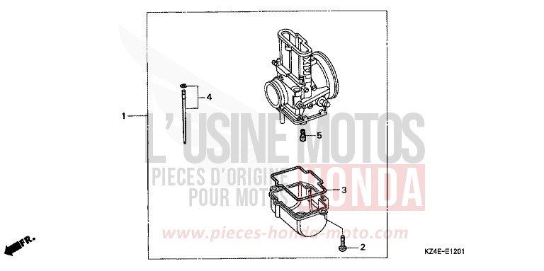 CARBURATEUR EN OPTION NECESSAIRE DE PIECES de CR125R EXPLOSION RED (R254) 2001