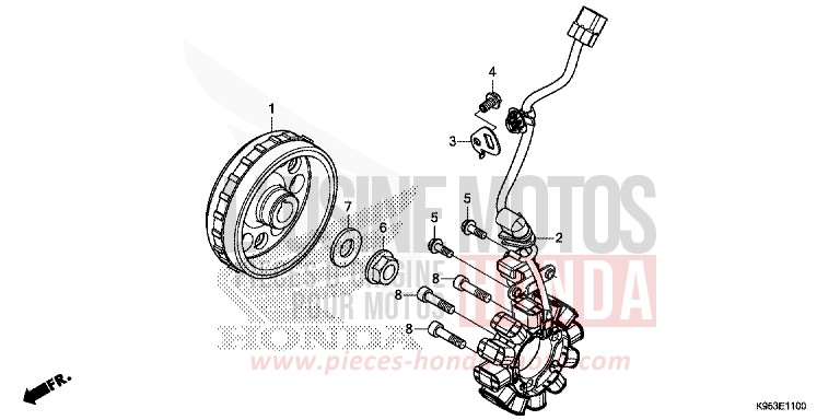 GENERATRICE de CRF250R EXTREME RED (R292) 2018
