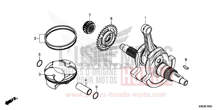VILEBREQUIN/PISTON de CRF250R EXTREME RED (R292) 2018