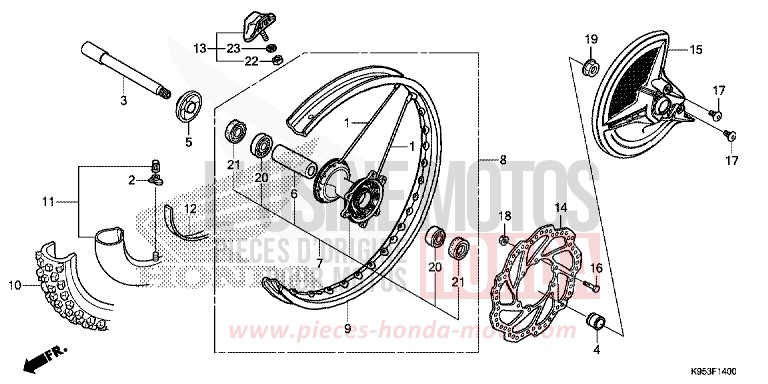 ROUE AVANT de CRF250R EXTREME RED (R292) 2018