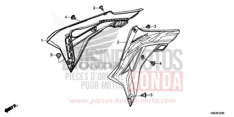 BOUCLIER DE RADIATEUR (CRF250R) de CRF250R EXTREME RED (R292) 2018