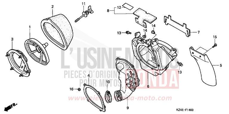 FILTRE A AIR de CR125R EXPLOSION RED (R254) 2001