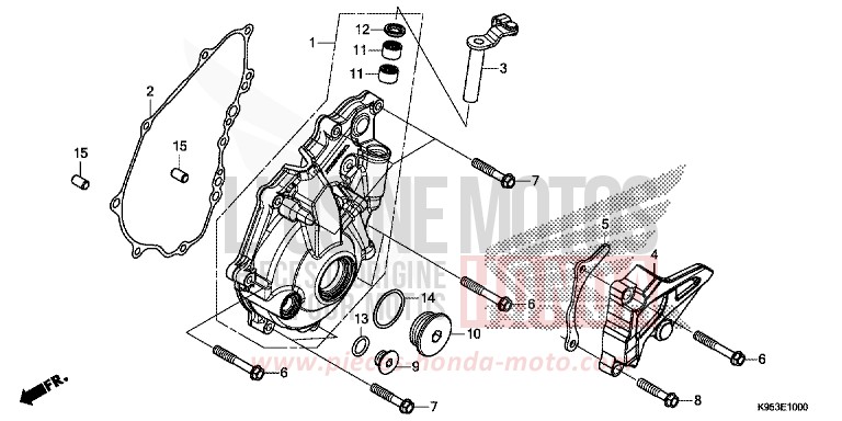 PANNEAU CARTER-MOTEUR G. de CRF250R EXTREME RED (R292) 2019