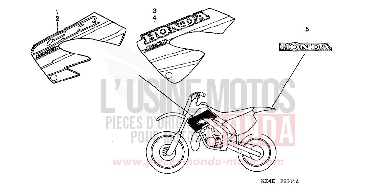 MARQUE/RAYURE de CR125R EXPLOSION RED (R254) 2001