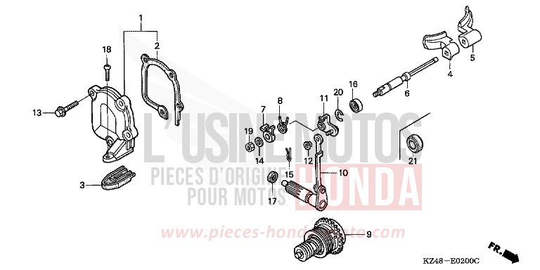 VOLET SOUPAPE (CR125R2,3) de CR125R EXPLOSION RED (R254) 2002