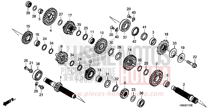 BOITE DE VITESSES de CRF250R EXTREME RED (R292) 2019