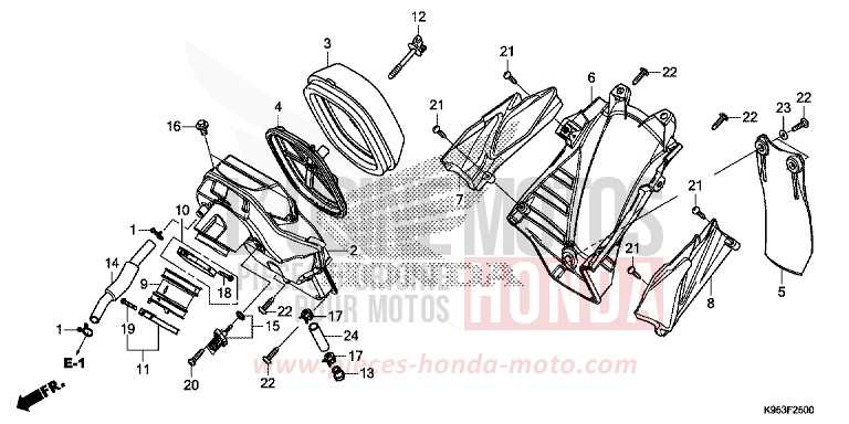 FILTRE A AIR de CRF250R EXTREME RED (R292) 2019