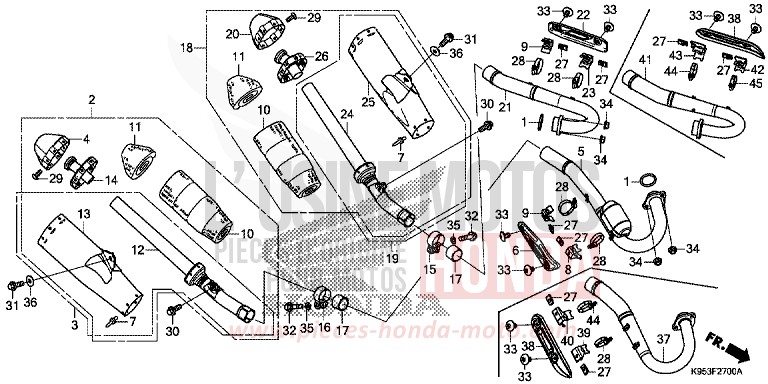 SILENCIEUX D'ECHAPPEMENT de CRF250R EXTREME RED (R292) 2019