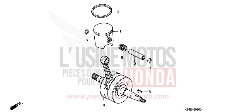 VILEBREQUIN/PISTON de CR125R EXPLOSION RED (R254) 2003