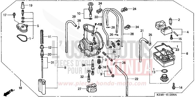CARBURATEUR (CR125R2,3) de CR125R EXPLOSION RED (R254) 2003