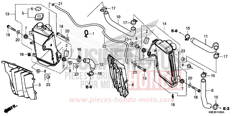 RADIATEUR de CRF250R EXTREME RED (R292) 2019