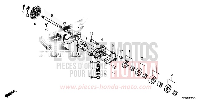 POMPE A HUILE de CRF250R EXTREME RED (R292) 2020