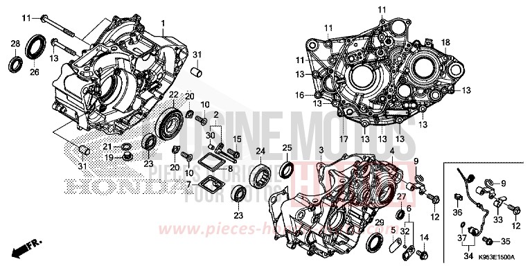 CARTER MOTEUR de CRF250R EXTREME RED (R292) 2020
