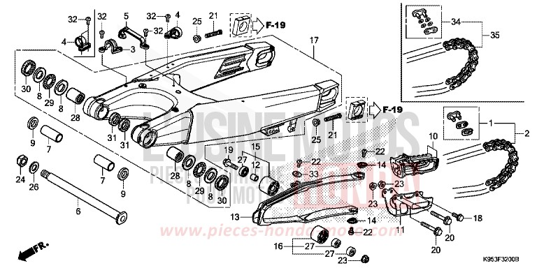 BRAS OSCILLANT de CRF250R EXTREME RED (R292) 2020