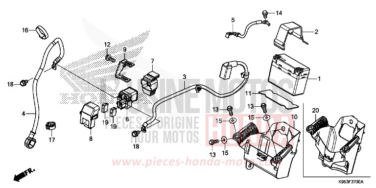 BATTERIE de CRF250R EXTREME RED (R292) 2020