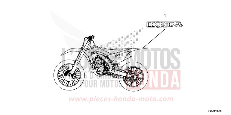 MARQUE/RAYURE de CRF250R EXTREME RED (R292) 2020