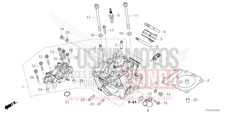 CULASSE de CRF250R EXTREME RED (R292) 2022