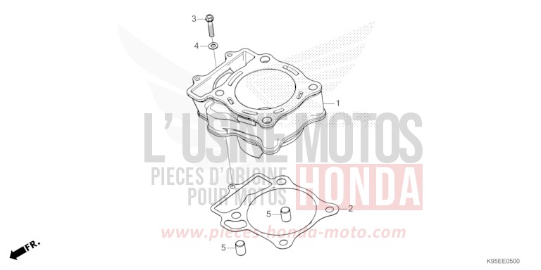 CYLINDRE de CRF250R EXTREME RED (R292) 2022