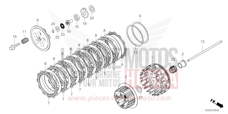 EMBRAYAGE de CRF250R EXTREME RED (R292) 2022