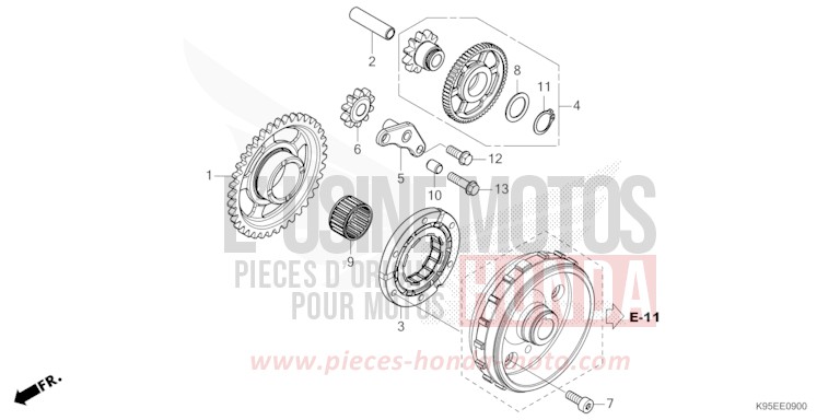 EMBRAYAGE DE DEMARRAGE de CRF250R EXTREME RED (R292) 2022