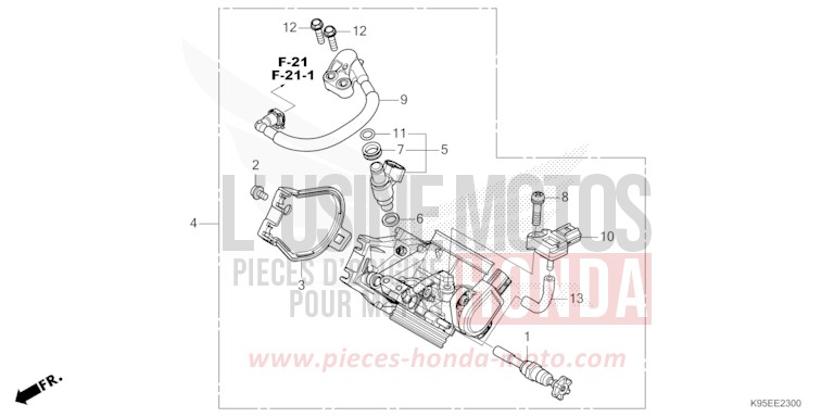 CORPS DE PAPILLON de CRF250R EXTREME RED (R292) 2022