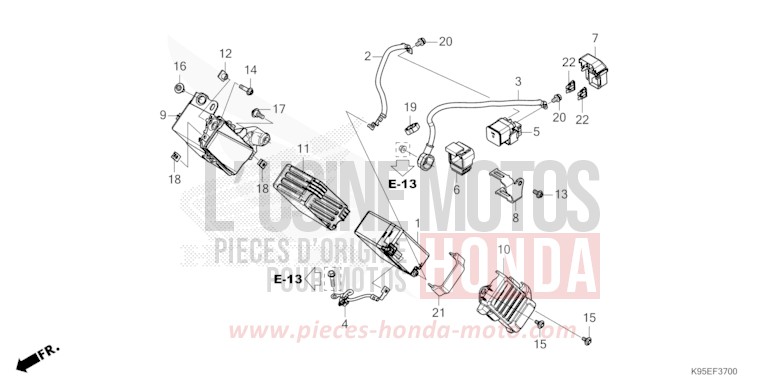 BATTERIE de CRF250R EXTREME RED (R292) 2022