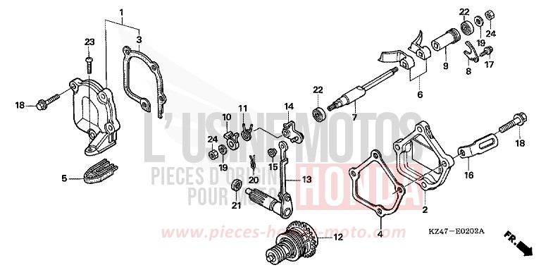 VOLET SOUPAPE (CR125R5-7) de CR125R EXTREME RED (R292) 2005