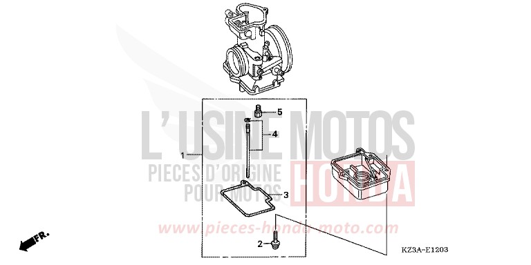 KIT, O.P. CARBURATEUR (CR125R4-7) de CR125R EXTREME RED (R292) 2005