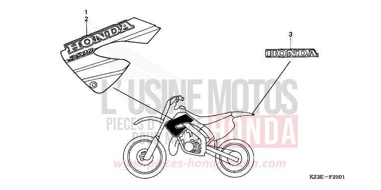 MARQUE (2) de CR250R EXPLOSION RED (R254) 2001