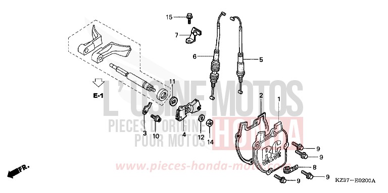 VOLET SOUPAPE (CR250R2-4) de CR250R EXPLOSION RED (R254) 2002