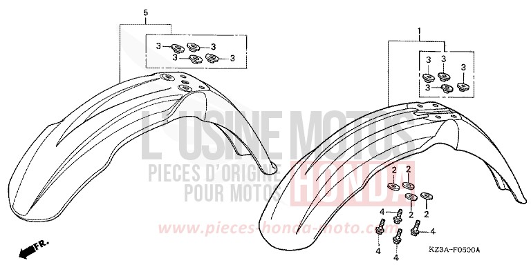 AILE AVANT de CR125R EXTREME RED (R292) 2007