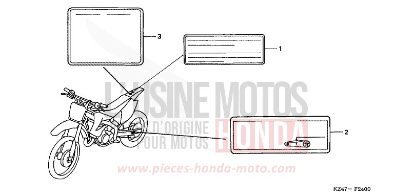 ETIQUETTE DE PRECAUTIONS de CR125R EXTREME RED (R292) 2007
