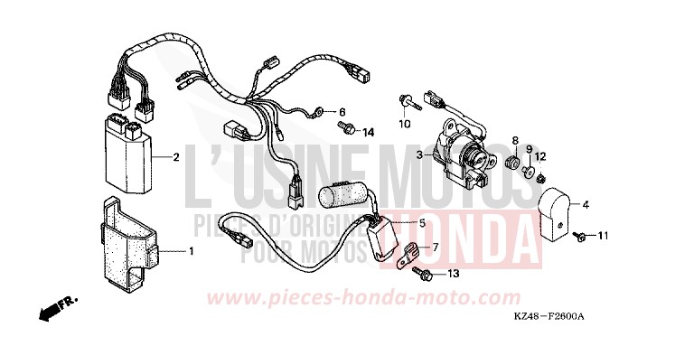 UNITE DE C.D.I./SERVO-MOTEUR de CR125R EXTREME RED (R292) 2007