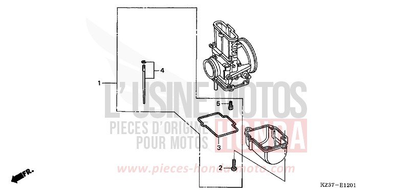 CARBURATEUR EN OPTION NECESSAIRE DE PIECES (CR250R2,3) de CR250R EXPLOSION RED (R254) 2003