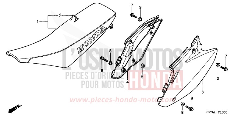 SIEGE de CR250R EXTREME RED (R292) 2004