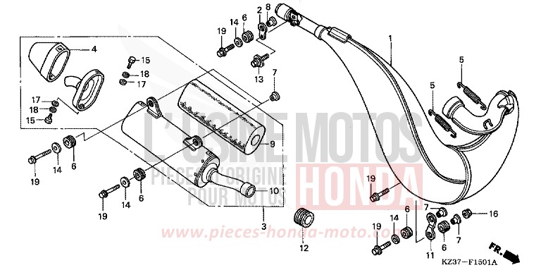 CHAMBRE D'EXPANSION (CR250R2-4) (ED,U) de CR250R EXTREME RED (R292) 2004