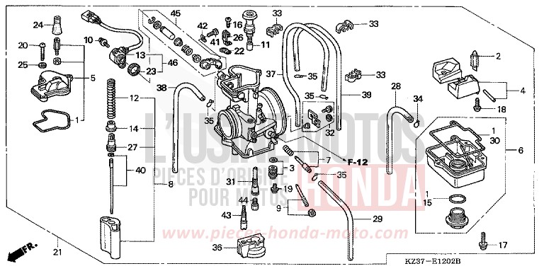 CARBURATEUR (CR250R4-7) de CR250R EXTREME RED (R292) 2005