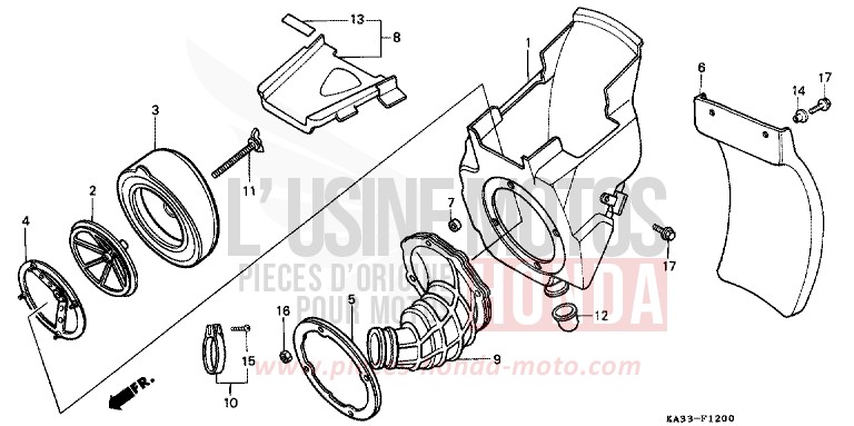 FILTRE A AIR (1) de CR125R FLASH RED (R119) 1984