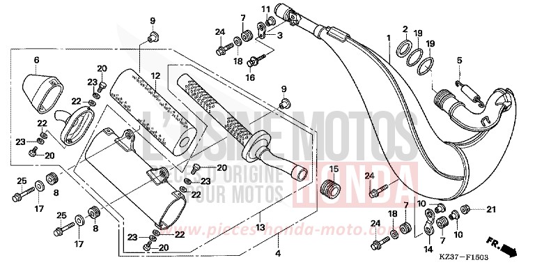 CHAMBRE D'EXPANSION (CR250R6,7) de CR250R EXTREME RED (R292) 2006