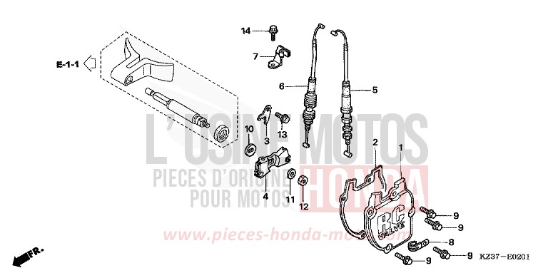 VOLET SOUPAPE (CR250R5-7) de CR250R EXTREME RED (R292) 2007