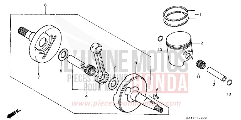 VILEBREQUIN/PISTON de CR250R FLASH RED (R119) 1984