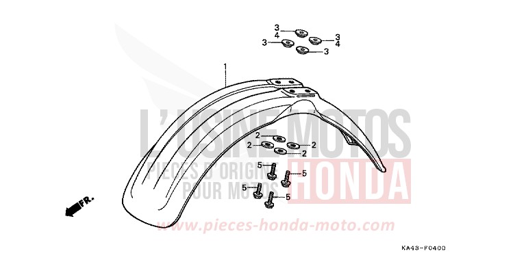 AILE AVANT de CR250R FLASH RED (R119) 1985