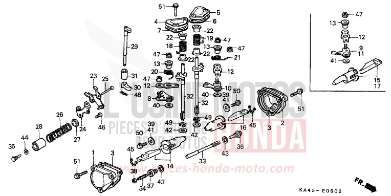 SOUPAPE D'ECHAPPEMENT (1) de CR250R FLASH RED (R119) 1987