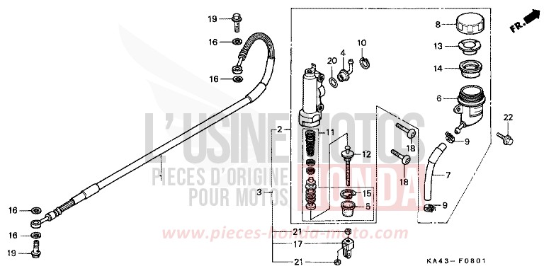 PANNEAU DE FREIN ARRIERE (2) de CR250R FLASH RED (R119) 1987