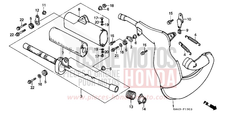 CHAMBRE D'EXPANSION (4) de CR250R FLASH RED (R119) 1987