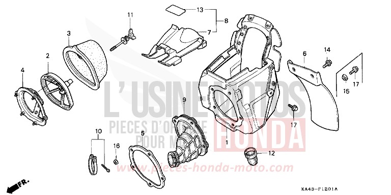 FILTRE A AIR (2) de CR250R FIGHTING RED (R134) de 1988