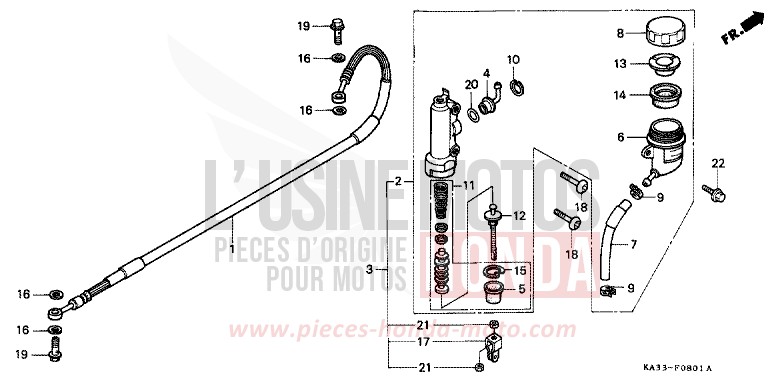 PANNEAU DE FREIN ARRIERE (2) de CR125R FLASH RED (R119) 1987