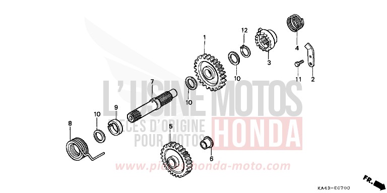 AXE DE KICKSTARTER de CR250R FIGHTING RED (R134) de 1989