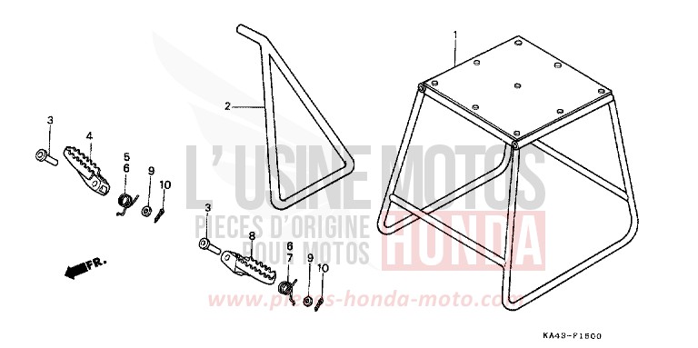 BEQUILLE/MARCHE de CR250R FIGHTING RED (R134) de 1989